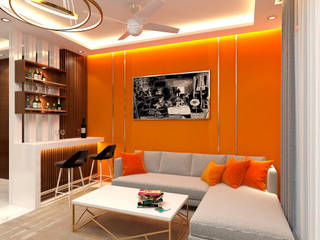 EAST OF KAILASH,NEW DELHI (RESIDENTIAL INTERIORS), SDINCO SDINCO Modern living room