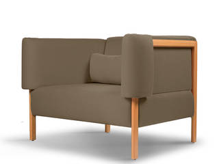COD armchair - beech wood and fabric, Porventura Porventura Modern living room Wood Wood effect