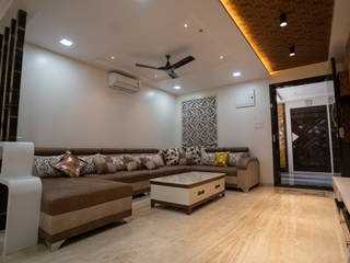 Luxurious Home Designed by Nabh Design & Associates , Nabh Design & Associates Nabh Design & Associates Salon moderne Marbre Marron
