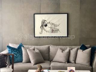 DECORACION DE INTERIORES DEPARTAMENTO EN POLANCO, Alejandra Zavala P. Alejandra Zavala P. Modern Living Room Flax/Linen Grey