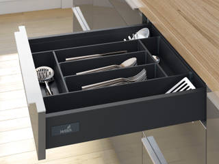 InnoTech Atira de Hettich (cajones), HERRAJES HETTICH S.A DE C.V. HERRAJES HETTICH S.A DE C.V. 모던스타일 주택