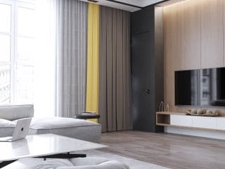 Дизайн-проект 2-к комнатной квартиры в современном стиле, izidizi.com izidizi.com Salones minimalistas