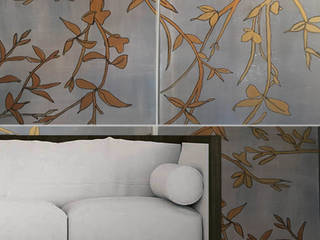 Tessuto e carte da parati, digitali e dipinte a mano, DecorAzione DecorAzione Modern living room