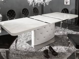 Table de salle à manger blanche Olbia Extensible, MobilierNitro MobilierNitro モダンデザインの ダイニング