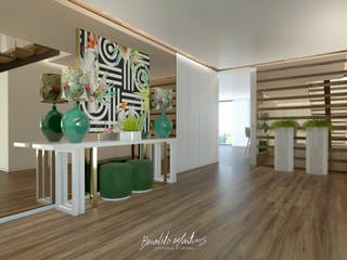 Moradia Familiar , BENEDITO MARTINS BENEDITO MARTINS Modern corridor, hallway & stairs