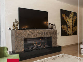 HKHC 130 LİNEER ŞÖMİNE , Kİng Şömine Kİng Şömine Modern living room Granite
