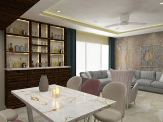 3bhk residence, Nerul Sector 27, SPACE DESIGN STUDIOS SPACE DESIGN STUDIOS Nowoczesny salon Sklejka