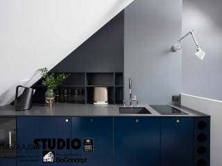 Eleganckie studio na poddaszu - zdjęcia z realizacji projektu, MIKOŁAJSKAstudio MIKOŁAJSKAstudio Built-in kitchens