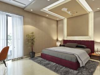 Complete 3BHK Home Interior Done in -Unitech Escape Society Sector 50 , RV Dezigns RV Dezigns Modern Bedroom Plywood