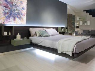 Sorvolo: Il letto sospeso Sorvolo è il sistema letto multi accessoriato, Fimar srl Fimar srl Dormitorios de estilo moderno