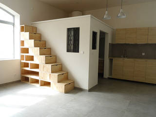 Escalier cube de rangemant en bois massif, ABC MEUBLES ABC MEUBLES Stairs Wood Wood effect