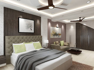 Master Bedroom with a Seating Area Concept, Kphomes Kphomes Modern style bedroom