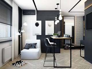Black&White, Дизайн студия интерьера "Conception" Дизайн студия интерьера 'Conception' Small kitchens لکڑی Wood effect