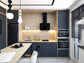 Black&White, Дизайн студия интерьера "Conception" Дизайн студия интерьера 'Conception' Built-in kitchens Wood Wood effect