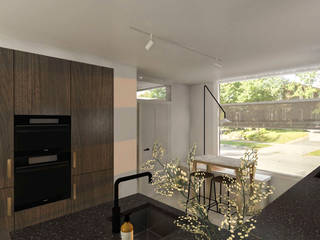 Interieurontwerp verbouwing jaren '70 woning Bilthoven, Studio Lieke Sanders Studio Lieke Sanders Built-in kitchens Wood Wood effect