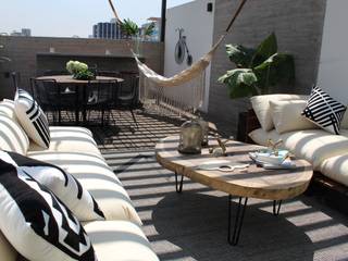 Roof Garden ZAJU Modern Terrace Iron/Steel roof top,roof garden,terraza,dieño,interiores