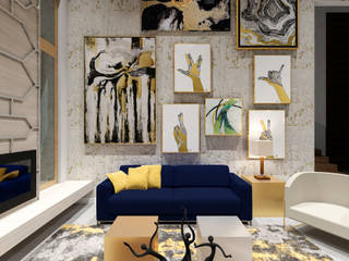 GOLD & SILVER MIX, A.DESIGN A.DESIGN Ausgefallene Wohnzimmer