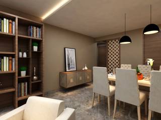 2bhk Residence, Borivali, SPACE DESIGN STUDIOS SPACE DESIGN STUDIOS Minimalistyczny salon