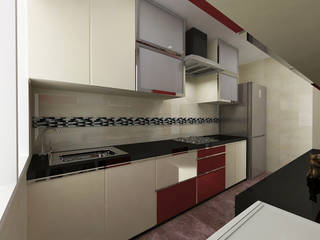 1bhk Residence, Andheri, SPACE DESIGN STUDIOS SPACE DESIGN STUDIOS Cocinas de estilo minimalista