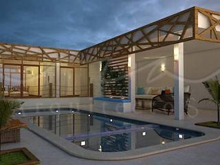 Casa Los Cocos , GARAY ARQUITECTOS GARAY ARQUITECTOS Kolam renang halaman