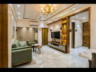 3Bhk Apartment, Ask Design and Build Ask Design and Build غرفة المعيشة