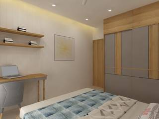 3bhk residence, Dahisar, SPACE DESIGN STUDIOS SPACE DESIGN STUDIOS Minimalistyczna sypialnia