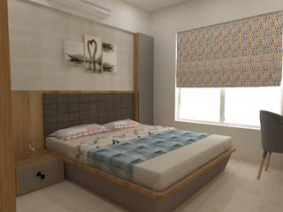 3bhk residence, Dahisar, SPACE DESIGN STUDIOS SPACE DESIGN STUDIOS Dormitorios de estilo minimalista