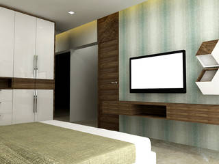 4bhk Residence, Goregaon, SPACE DESIGN STUDIOS SPACE DESIGN STUDIOS Modern style bedroom