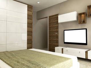 4bhk Residence, Malad, SPACE DESIGN STUDIOS SPACE DESIGN STUDIOS Modern style bedroom