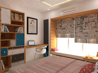 3bhk residence, Nahur, SPACE DESIGN STUDIOS SPACE DESIGN STUDIOS Modern style bedroom