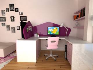 Kız Çocuk Odası Projesi, Kalya İç Mimarlık \ Kalya Interıor Desıgn Kalya İç Mimarlık \ Kalya Interıor Desıgn Girls Bedroom Wood Purple/Violet
