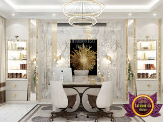 Luxurious Home Office Interior with Stunning Furniture Set, Luxury Antonovich Design Luxury Antonovich Design