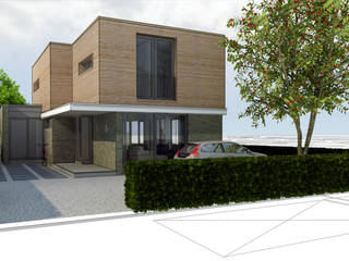 Woningontwerp vrijstaande woning Dordrecht, Trae Architect Trae Architect Single family home Wood Wood effect