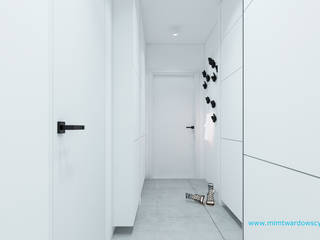 BED minimalizm w formie i kolorze :), MiM Twardowscy MiM Twardowscy Minimalistische gangen, hallen & trappenhuizen