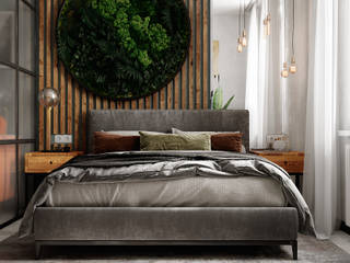 Уютный loft, Студия NATALYA SOLNTSEVA Interiors Design Студия NATALYA SOLNTSEVA Interiors Design Small bedroom Wood Wood effect