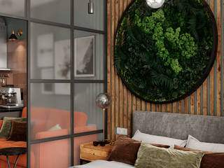 Уютный loft, Студия NATALYA SOLNTSEVA Interiors Design Студия NATALYA SOLNTSEVA Interiors Design Small bedroom Wood Wood effect