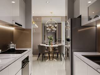 Thiết kế nội thất căn hộ SAIGONMIA - Khoảng trời của riêng tôi, ICON INTERIOR ICON INTERIOR Modern Kitchen