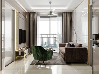 Thiết kế nội thất căn hộ SAIGONMIA - Khoảng trời của riêng tôi, ICON INTERIOR ICON INTERIOR Salas de estilo moderno