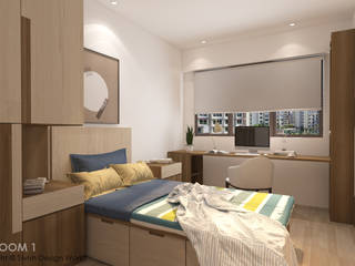 Hougang St 51, Swish Design Works Swish Design Works Petites chambres Contreplaqué