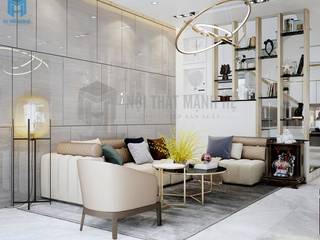 THIẾT KẾ NỘI THẤT NHÀ PHỐ 3 PHÒNG NGỦ - ANH HUY, PHƯỜNG TRƯỜNG THỌ, QUẬN THỦ ĐỨC, Công ty Cổ Phần Nội Thất Mạnh Hệ Công ty Cổ Phần Nội Thất Mạnh Hệ Modern living room Engineered Wood Transparent