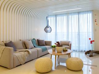【居宅】北國初春-力麒樣板間21樓B1戶, 亚卡默设计 Akuma Design 亚卡默设计 Akuma Design Living room Metal