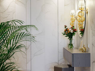 "La Dolce Vita" Appartment in Saint Petersburg, MULTIFORME® lighting MULTIFORME® lighting Modern corridor, hallway & stairs Glass Amber/Gold Lighting