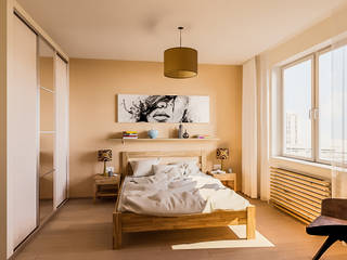 Скандинавский свет., Serge Ra Serge Ra Small bedroom Wood Wood effect