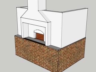 HORNO DE LEÑA , MIDA MIDA Столовая комната в рустикальном стиле Кирпичи