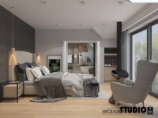 DOM RODZINNY, MIKOŁAJSKAstudio MIKOŁAJSKAstudio Ausgefallene Schlafzimmer