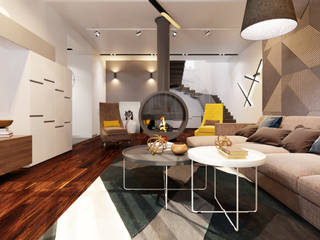 Коттедж в Мичуринском , TIME DESIGN STUDIO TIME DESIGN STUDIO Minimalist living room