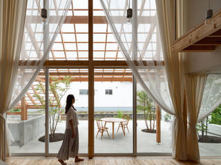 大きなテラスのある家, 堀部太建築設計事務所 堀部太建築設計事務所 Living room Wood Wood effect