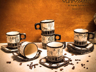 Kahve Fincanları Bardaklar Kupalar, Olimpos Seramik Olimpos Seramik Dapur Gaya Mediteran Keramik