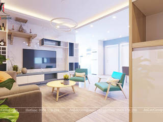 Mẫu thiết kế nội thất căn hộ chung cư cho chị My tại Park City Hà Nội, Nội Thất An Lộc Nội Thất An Lộc Livings de estilo moderno