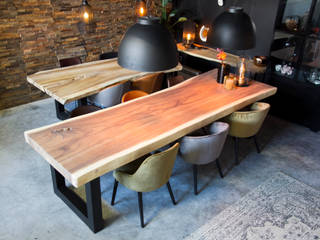 Suarhouten boomstamtafels op maat!, Woodlovesyou&More Woodlovesyou&More Living room Wood Wood effect